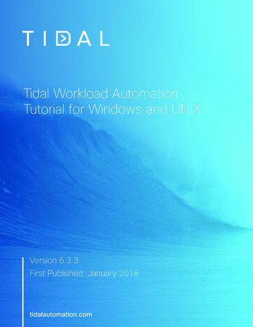 Tidal Workload Automation 6.3.3 Tutorial For Windows And UNIX