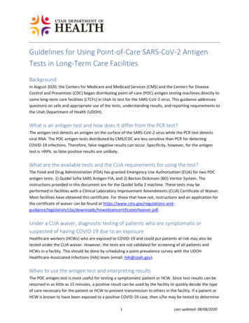 Guidelines For Using Point-of-Care SARS-CoV-2 Antigen Tests In Long .