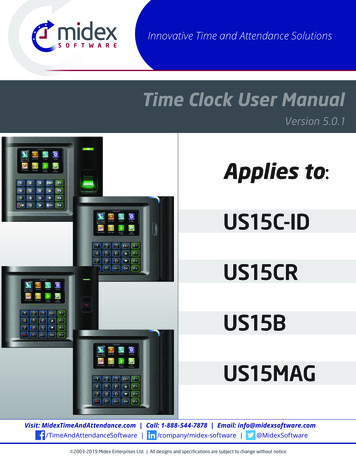 Time Clock User Manual - Midex Time And Attendance