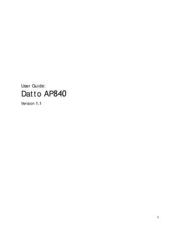 User Guide: Datto AP840 - FCC ID