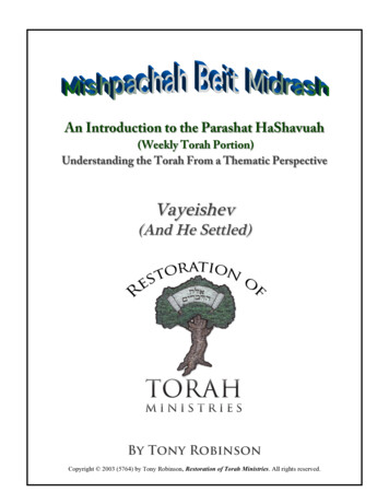 An Introduction To The Parashat HaShavuah