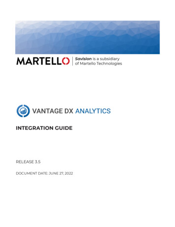 Vantage DX Analytics Integration Guide