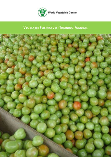 Vegetable Postharvest Training Manual