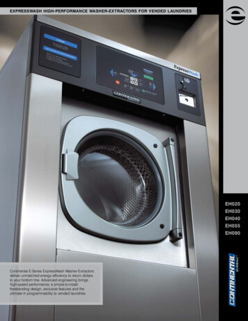 Expresswash High-performance Washer-extractor Specifications .