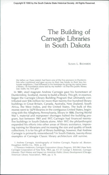 The Building Of Carnegie Libraries In South Dakota