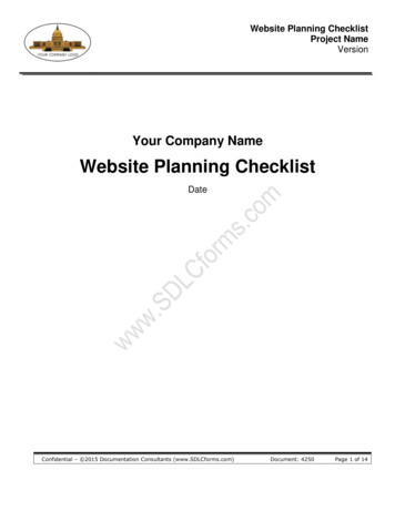 Website Planning Checklist - SDLCforms
