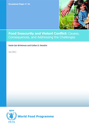 Food Insecurity And Violent Conflict: Causes, Consequences, And .
