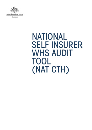 NATIONAL SELF INSURER WHS AUDIT TOOL (NAT CTH) - Comcare
