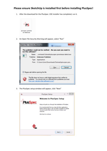 Please Ensure SketchUp Is Installed First Before Installing PlusSpec!