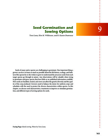Seed Germination And Sowing Options [Chapter 9] - US Forest Service