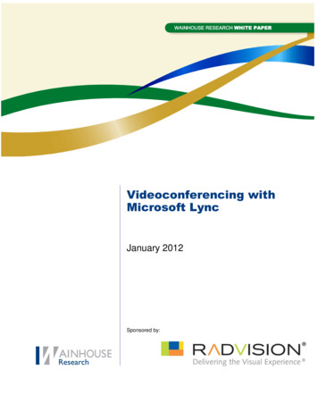 WR Paper: Videoconferencing With Microsoft Lync