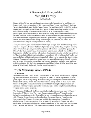 A Genealogical History Of The Wright Family - Wright Brothers