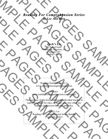 SAMPLE Reading For Comprehension Series SAMPLE