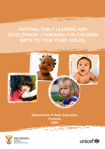 ZAF National Early Learning And Development Standards For Children .