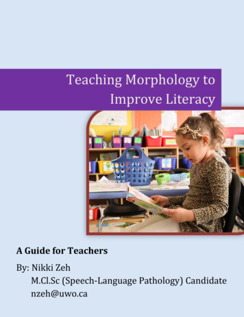 Teaching Morphology To Improve Literacy - Western University