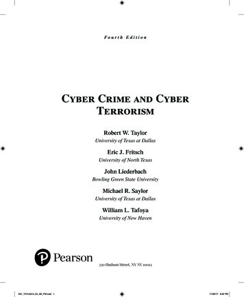 Cyber Crime And Cyber Terrorism - Pearson