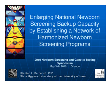 El I Nti LN BEnlarging National Newborn Screeninggppy Backup Capacity .