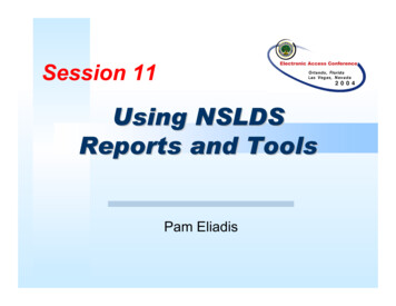 Using NSLDS Reports And Tools - Ed