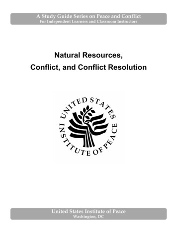 Natural Resources, Conflict, And Conflict Resolution