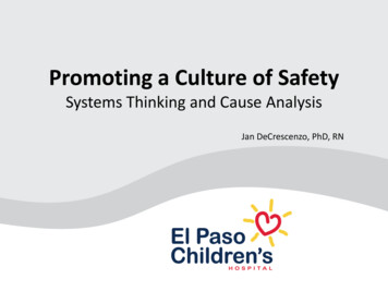 Promoting A Culture Of Safety - Ttuhscep.edu