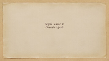 Begin Lesson 11 Genesis 25-28
