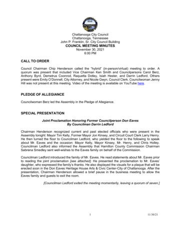 COUNCIL MEETING MINUTES CALL TO ORDER - Chattanooga