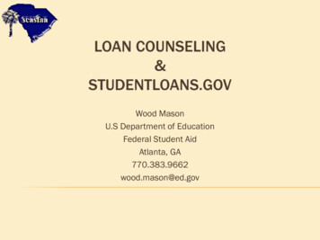 Loan Counseling Studentloans - Scasfaa