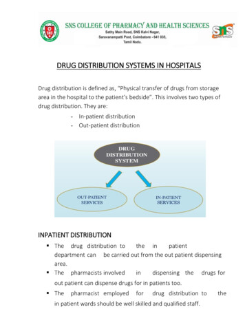 DRUG DISTRIBUTION SYSTEMS IN HOSPITALS - SNS Courseware