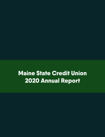 Maine State Credit Union 2020 Annual Report