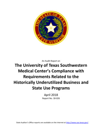 An Audit Report On The University Of Texas Southwestern Medical Center .