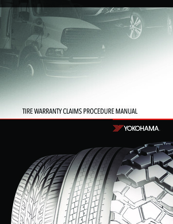 Tire Warranty Claims Procedure Manual