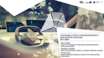 191120 BMW Group TechWS Sustainable Supply Chain Management & Raw .