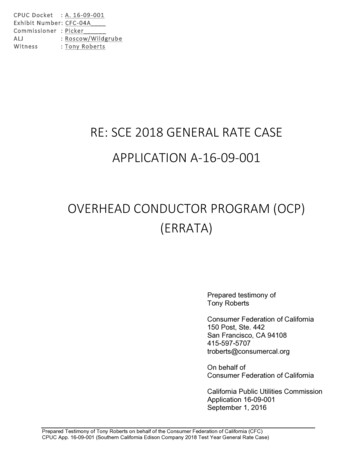 A1609001-CFC04A-Roberts-Overhead Conductor Program (OCP . - California