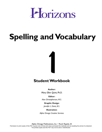 Spelling AndVocabulary 1 - Enlightium Academy