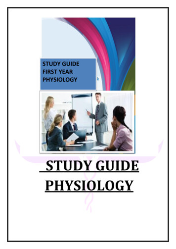 Study Guide Physiology