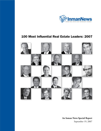 100 Most Influential Real Estate Leaders: 2007