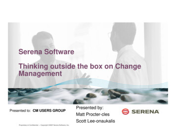 Serena Software Thinking Outside The Box On Change Management
