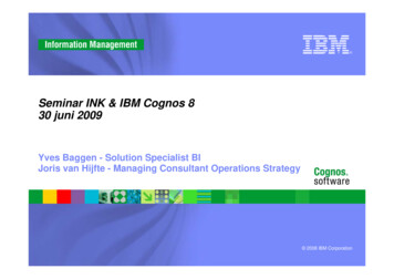 Seminar INK & IBM Cognos 8 30 Juni 2009