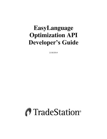 EasyLanguage Optimization API - TradeStation