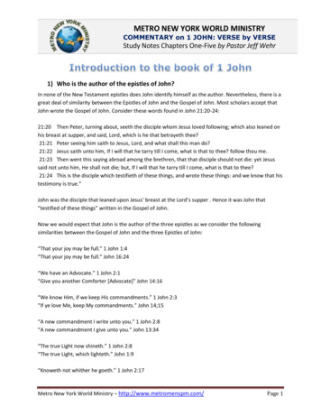 COMMENTARY On 1 JOHN: VERSE By VERSE Study Notes Chapters One-Five By .