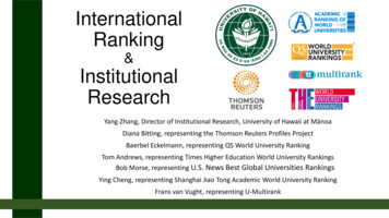 International Ranking Institutional Research - University Of Hawaiʻi .
