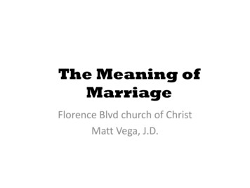 The Meaning Of Marriage - Florence Blvd