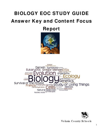 Biology EOC Study Guide: Answer Key And Content Focus Report