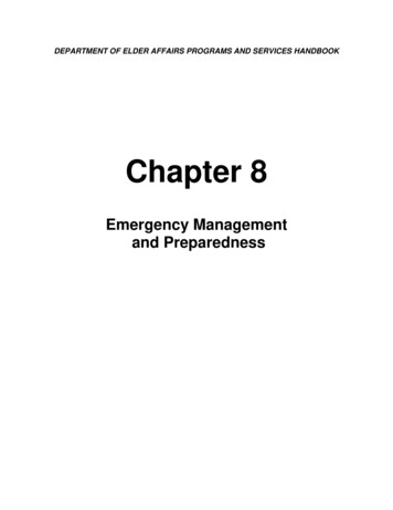 Chapter 8 Emergency Management And Preparedness - Elder Affairs