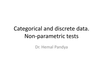 Categorical And Discrete Data. Non-parametric Tests