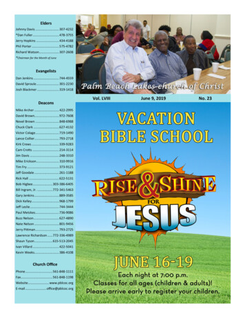 Vol. LVIII June 9, 2019 No. 23 Deacons