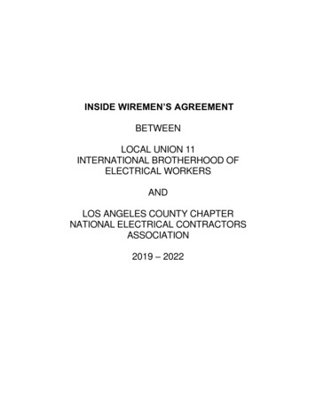 Inside Wiremen'S Agreement - Ibew 11