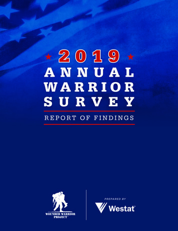 2019 Wounded Warrior Project Annual Warrior Survey Results - Report Of .