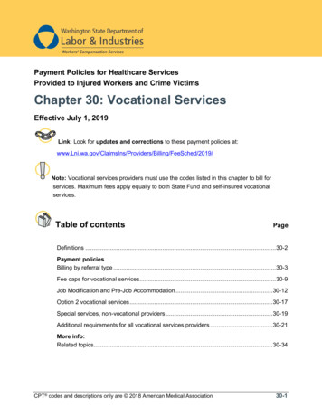 Chapter 30: Vocational Services - Wa