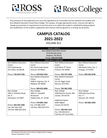 CAMPUS CATALOG 2021 2022 - Ross Education
